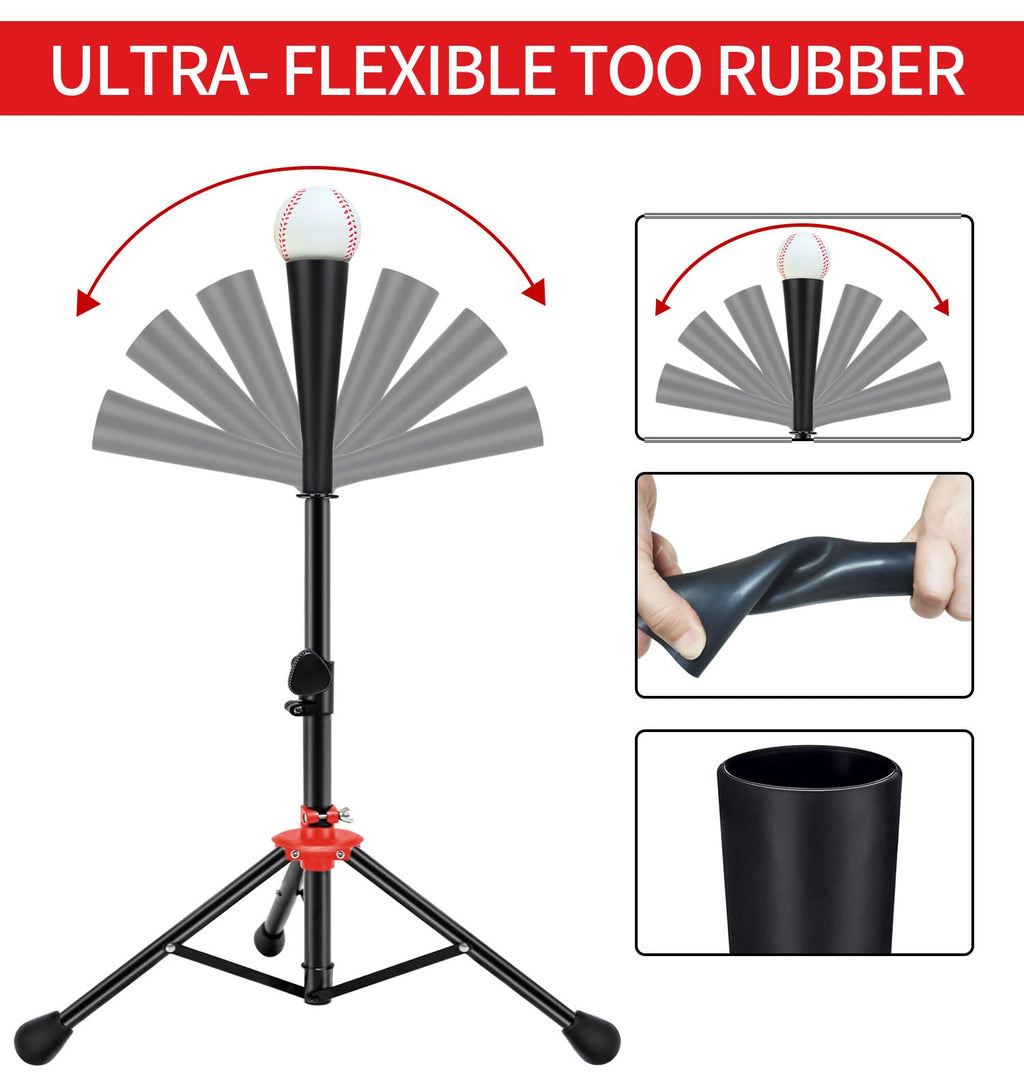 Fdls Baseball Batting Tee For Adults And Youth Teens, Portable Tripod Stand Base Tee Easy Adjustable Height 26 To 39 Inches For