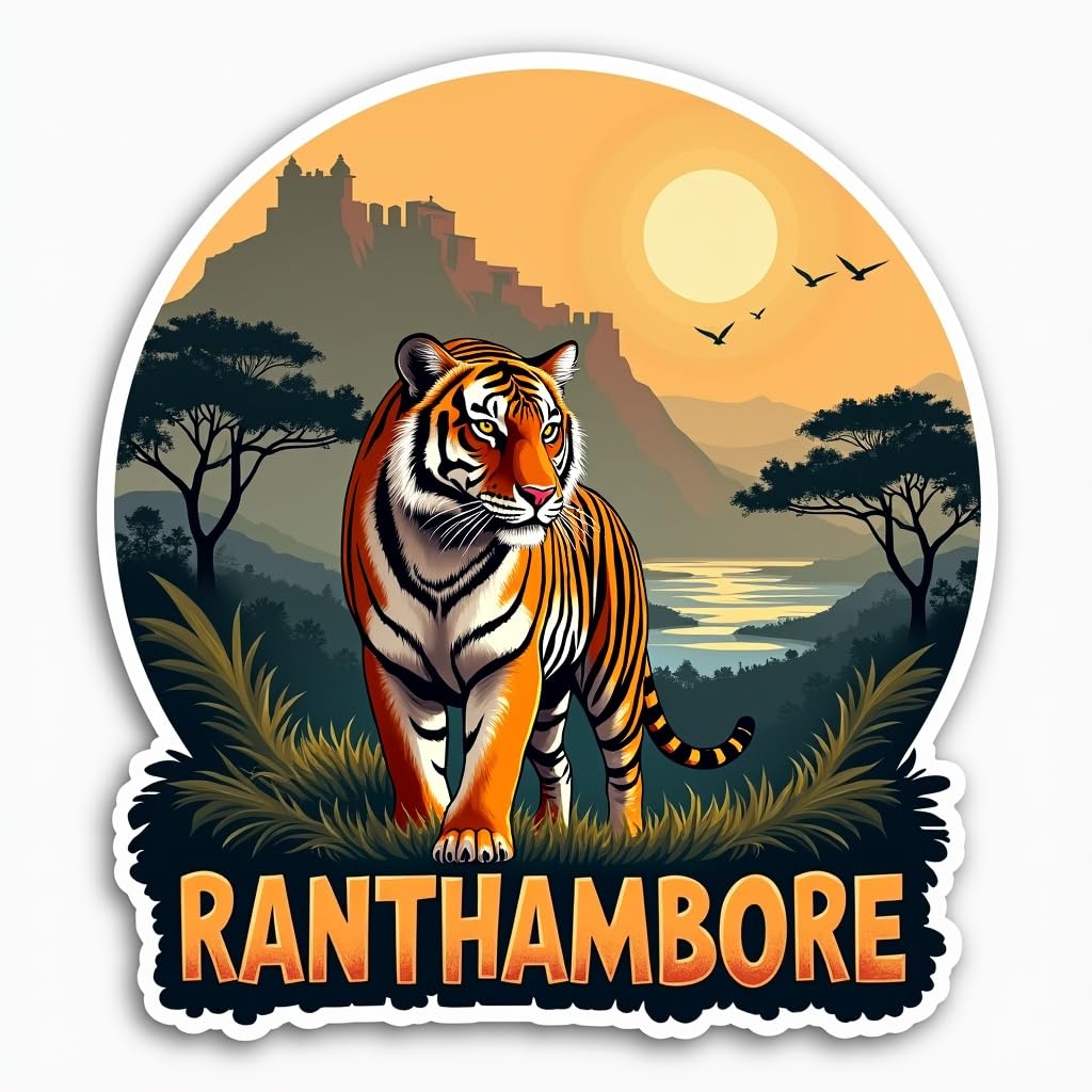 Cozydecorvibe Ranthambore Fridge Magnet for Refrigerator | Rajasthan Wildlife Wooden Souvenir | 3 x 3 Inch | Gloss Finish | Rant