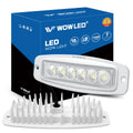 WFPOWER Flush Mount Boat LED Light Spreader, 2 Pack 7.3 Inch Marine Spotlights, Deck Dock Flood LED Work Light Bar, White Finish