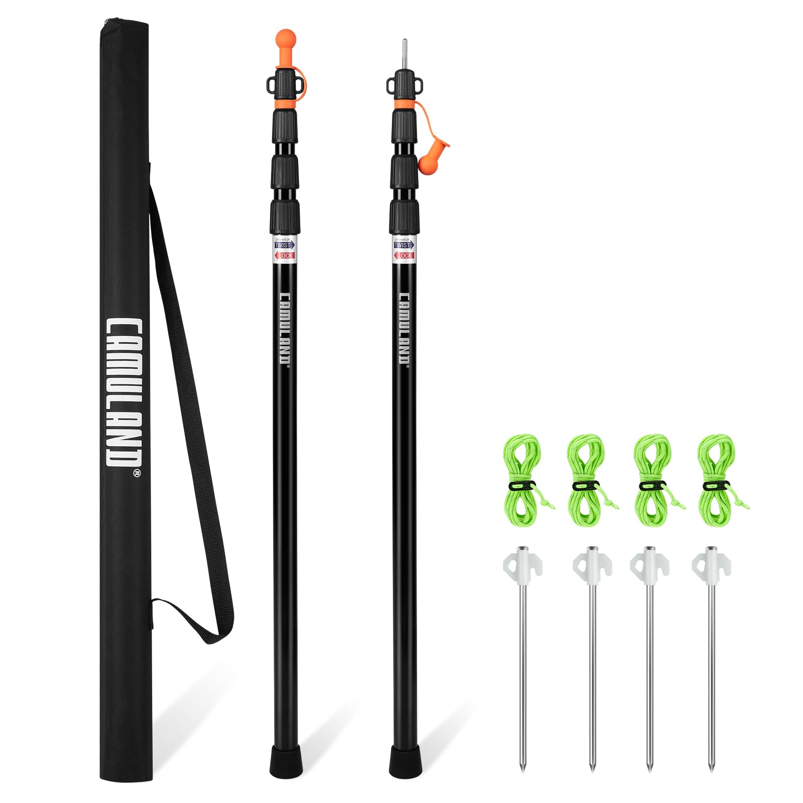 Tent Poles For Tarp, Camuland Telescoping Camping Gear Accessories Stakes For Hammock Rain Fly Sun Shade Adjustable Lightweight