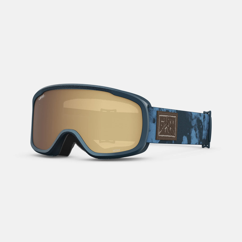 Giro Moxie Ski Goggles - Snowboard Goggles For Women  Youth - Ano Harbor Blue Cloud Dust Strap With Amber Goldyellow Lenses