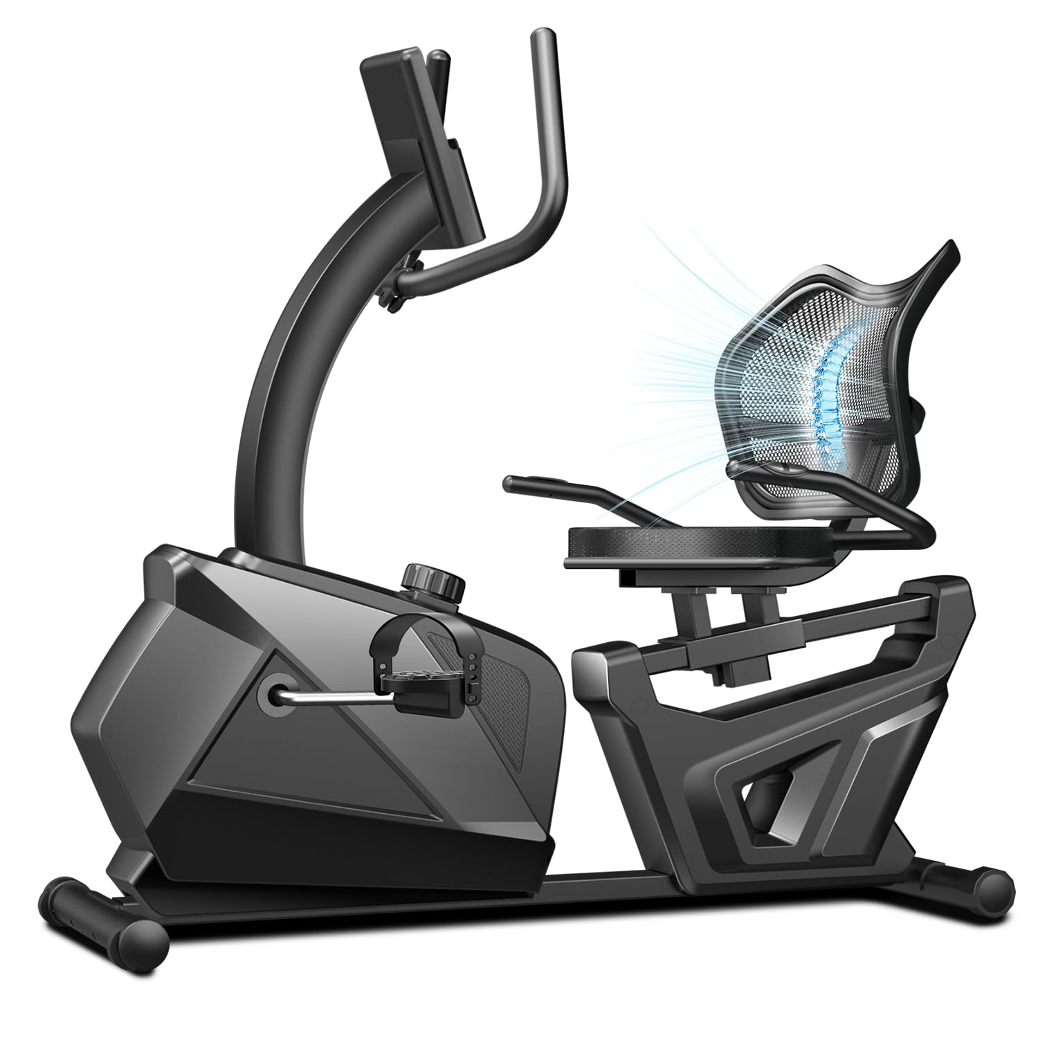 CURSOR FITNESS Recumbent Exercise Bike, Quiet Recumbent Stationary Bike for Adults & Seniors, Magnetic Stationary Bike with 16-L