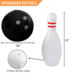 Novelty Place Giant Inflatable Bowling Set For Kids & Adults, One 14 Inches Ball With Six 22 Inches Pins