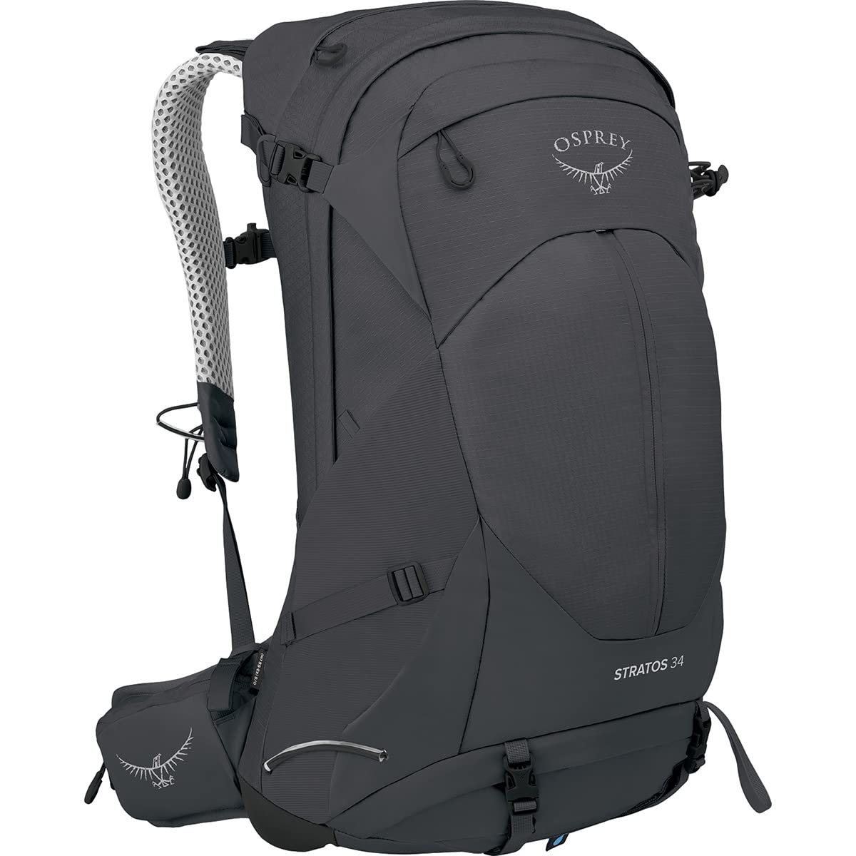 Osprey Stratos 34L Mens Hiking Backpack, Tunnel Vision Grey