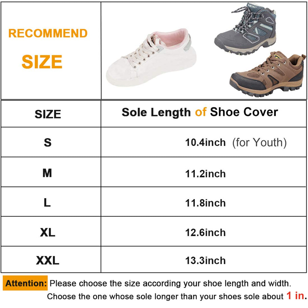 Kratarc Waterproof Shoes Covers Foldable Rain Boot Reflective Snow For Men Women Outdoor Cycling Walking Hiking (Black, Xxl)