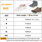 Kratarc Waterproof Shoes Covers Foldable Rain Boot Reflective Snow For Men Women Outdoor Cycling Walking Hiking (Black, Xxl)