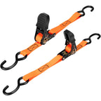 Welluck Boat Trailer Transom Tie Down Straps 2400 Lbs, 1 Inch X 4 Ft Heavy Duty Retractable Ratchet Straps Tie Downs To Trailer 