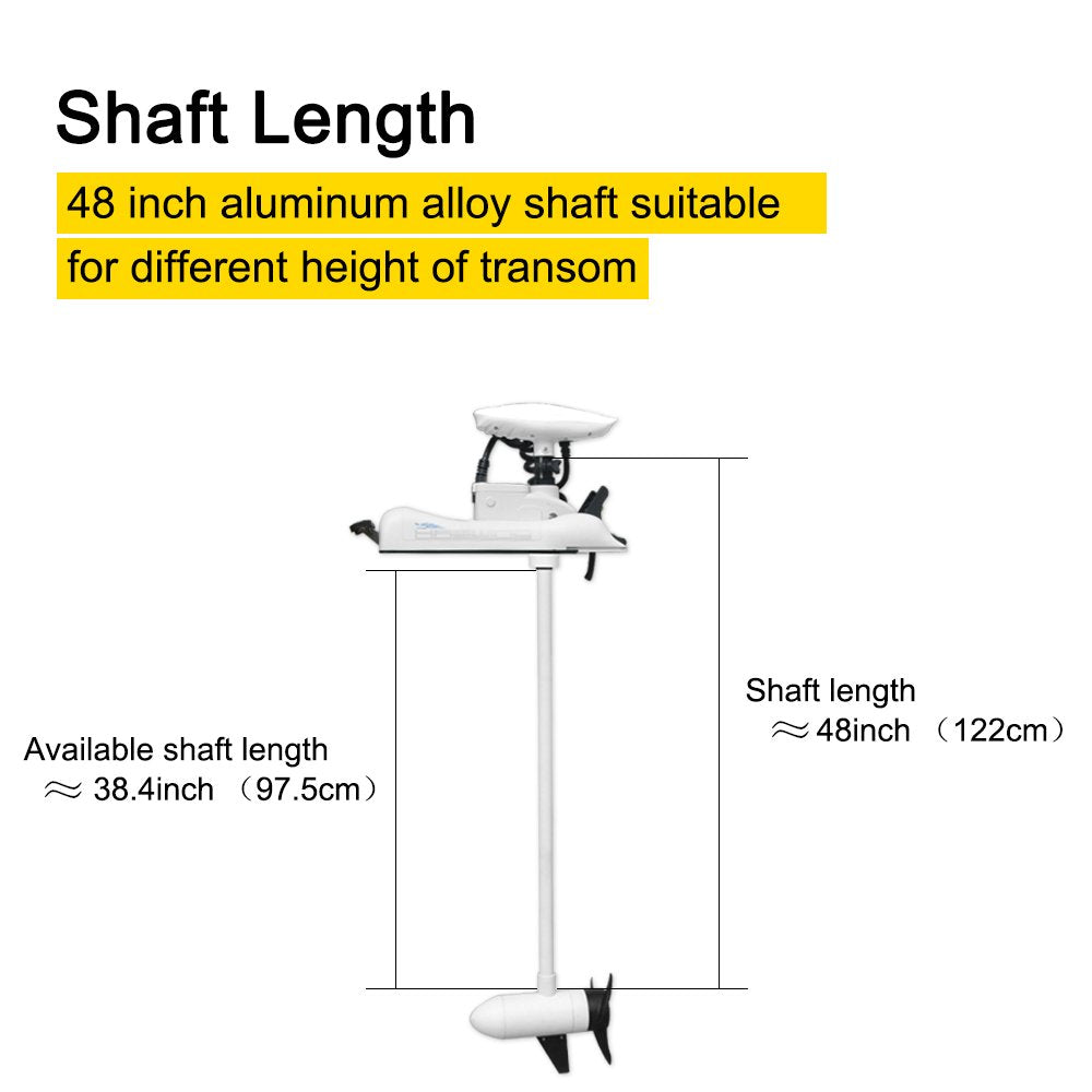 Aquos White Haswing 12V55Lbs 48Inch Electric Bow Mount Trolling Motor With Remote Control, Foot Control, Quick Release Bracket F