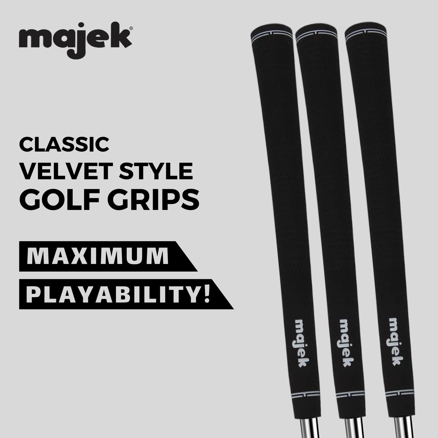 3 Mens Majek Jumbo Size Tour Pro Velvet Golf Grips