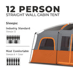 Core 12 Person Tent  Large Multi Room Camping Tent For Outdoor Family Camping  Portable Cabin Stand Up Tent With Storage Pockets