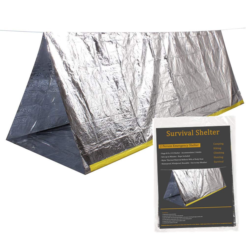 Ninth C 2-Person Emergency Tube Tent,8X 5Waterproof Mylar Thermal Survival Shelter Tent For Hiking Camping