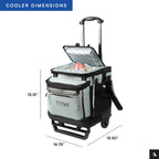 Titan Deep Freeze 60 (50+10) Can Wheeled Cooler - Collapsible Rolling Cooler with Wheels and All-Terrain Cart, Seagrass