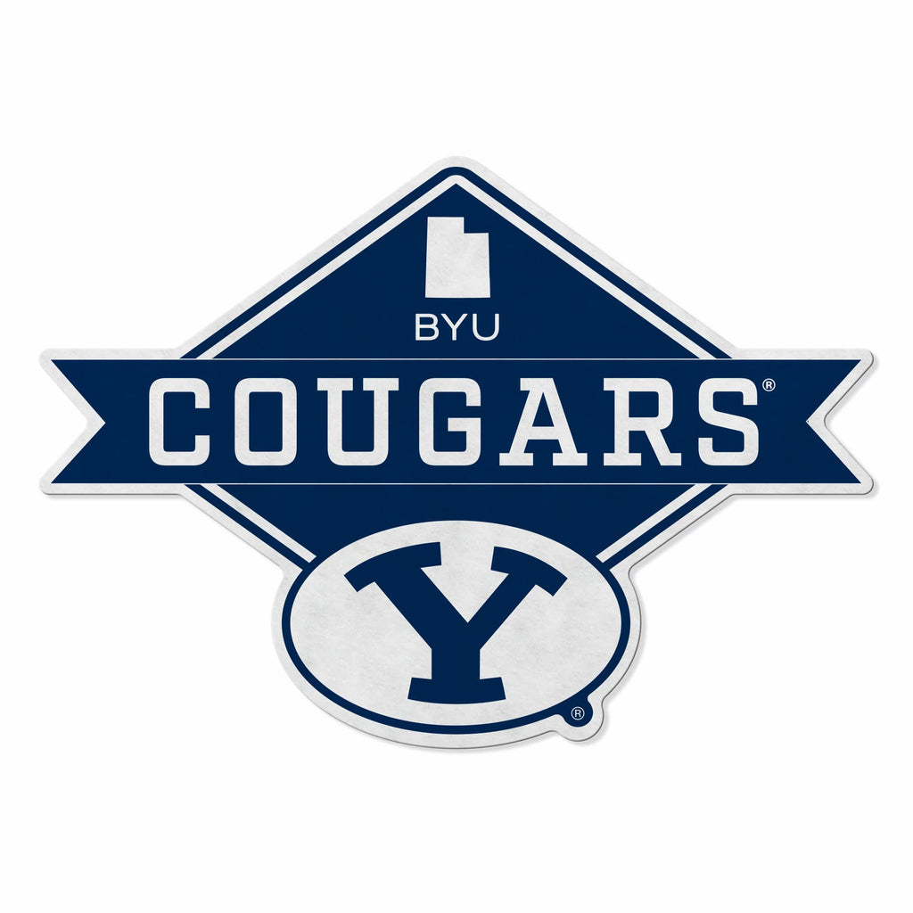 Rico Industries Ncaa Byu Cougars Diamond Shape Cut Pennant - Home And Living Room D  Cor - Soft Felt Ez To Hang