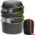 Byrm Camping Cookware Set | Lightweight NonStick Pots And Pans With Foldable Handles | Portable Outdoor Cooking Utensils With S