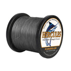 Hercules Braided Fishing Line 1500M 1640Yds 6Lbs-100Lbs Pe Superline 4 Strands (Grey 50Lb/22.7Kg 0.37Mm)