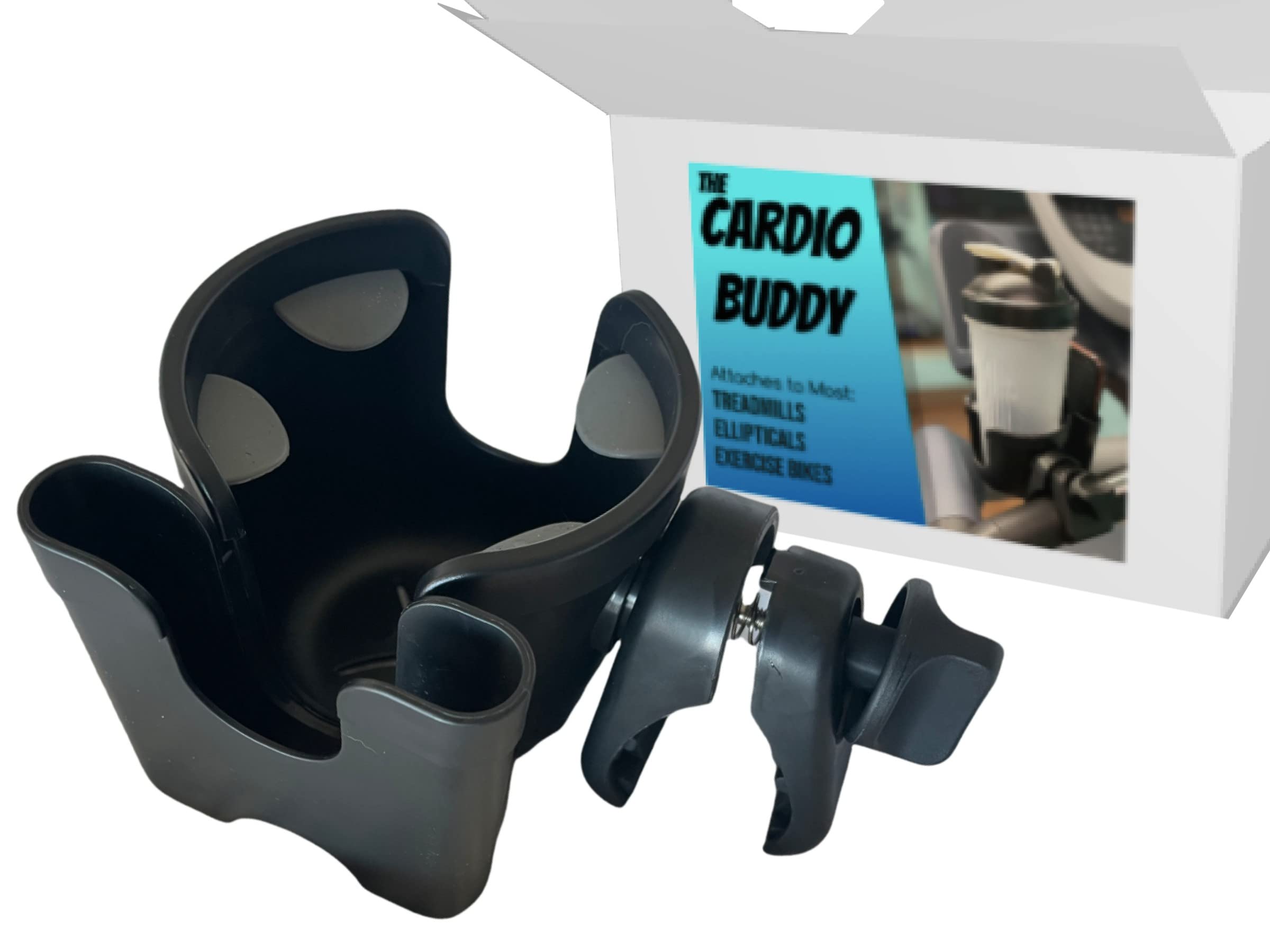 The Cardio Buddy - Water Bottle And Phone Holder - Designed For Most Treadmills, Ellipticals, Exercise Bikes