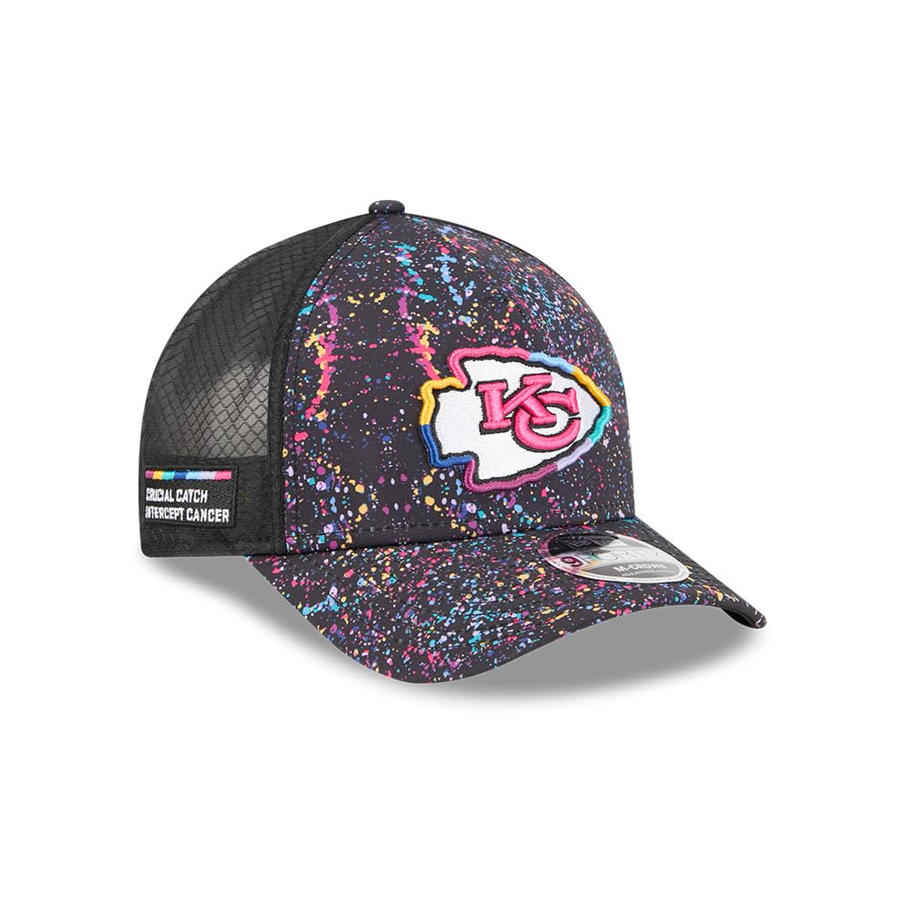 New Era Mens Black Kansas City Chiefs 2025 NFL Crucial Catch 9FORTY Adjustable Hat