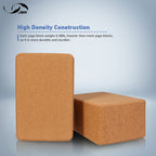 Jbm 2 Pack Yoga Blocks With Strap Cork Yoga Block Yoga Brick, Heavy-Duty Cork Yoga Block To Support And Deepen Poses, Lightweigh