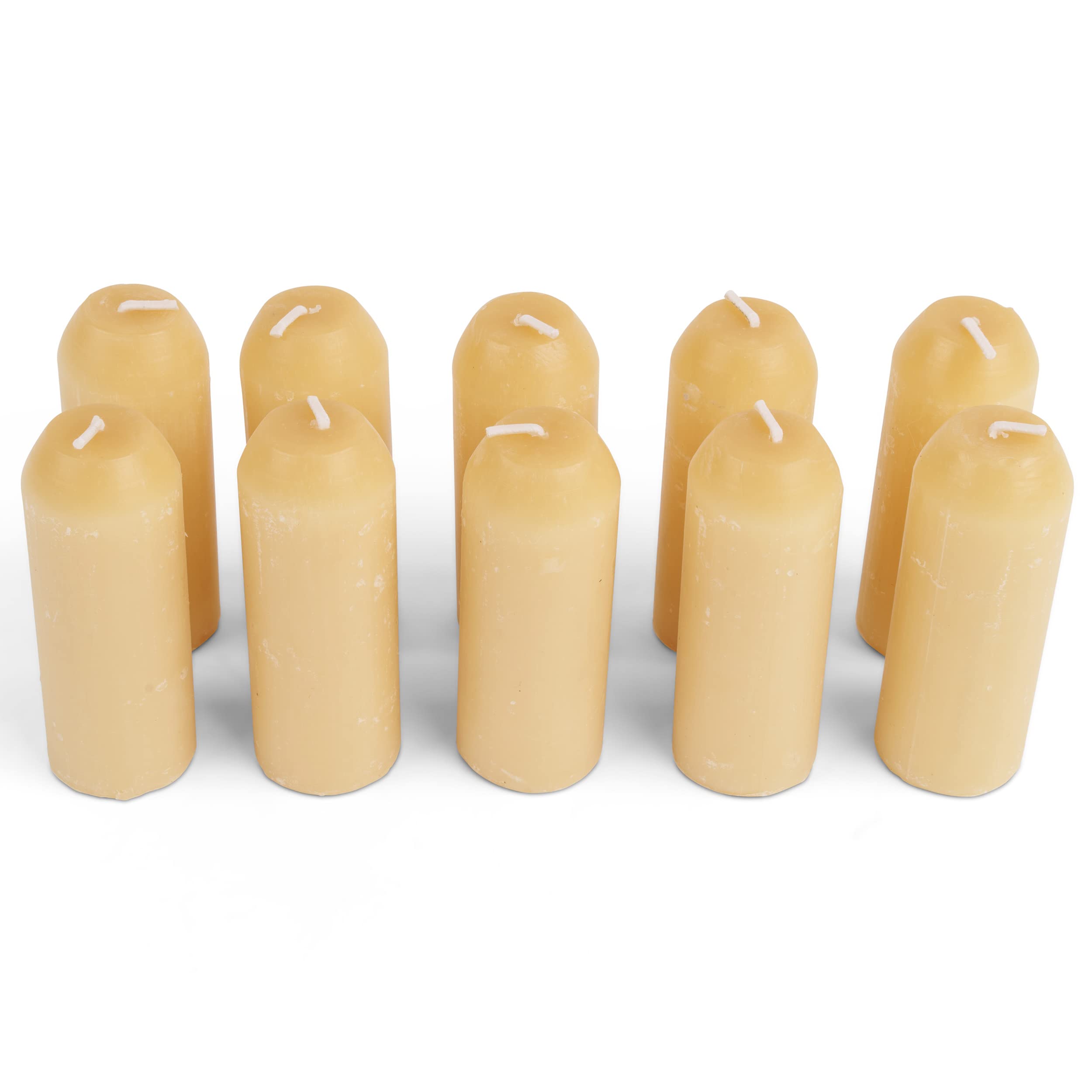 Uco 12-Hour Natural Beeswax, Long-Burning Candles For Outdoor, Camping, Emergency, Survival - Candle Lantern, 10 Pack