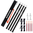 Hikeman Set Of 4 Tarp Poles Adjustable Aluminum Telescoping Tarp Poles, Lightweight Canopy Poles Portable Tent Poles For Outdoor