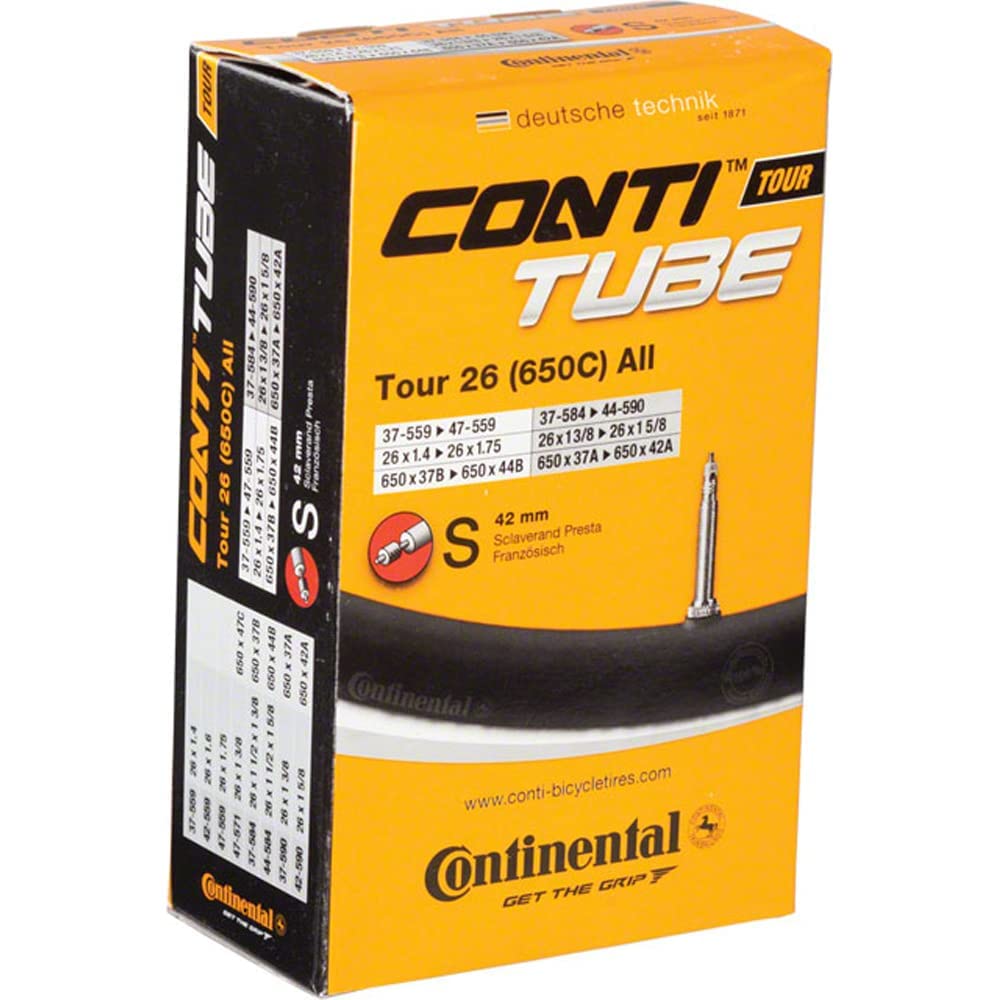 Continental 26'' Bicycle Tube, 1.25''/1.75'' 42Mm Presta Valve , Black