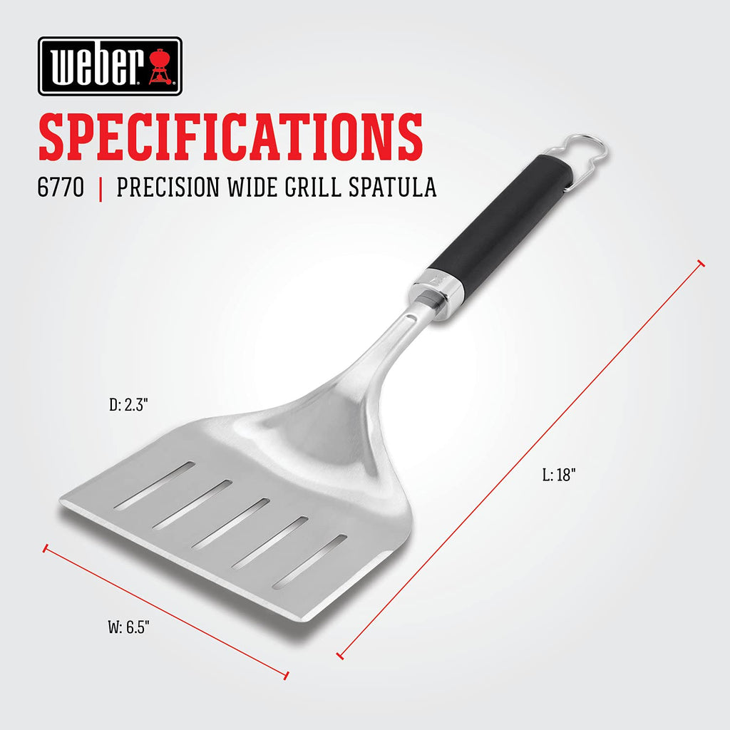 Weber Precision Grill Wide Spatula, Silverblack