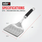 Weber Precision Grill Wide Spatula, Silverblack