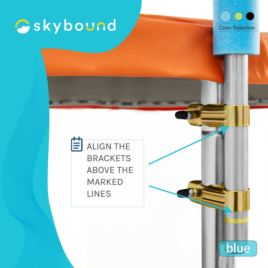Skybound Universal Replacement Enclosure Poles And Hardware - Complete Set Of 6 Poles - Net Not Included - Blue