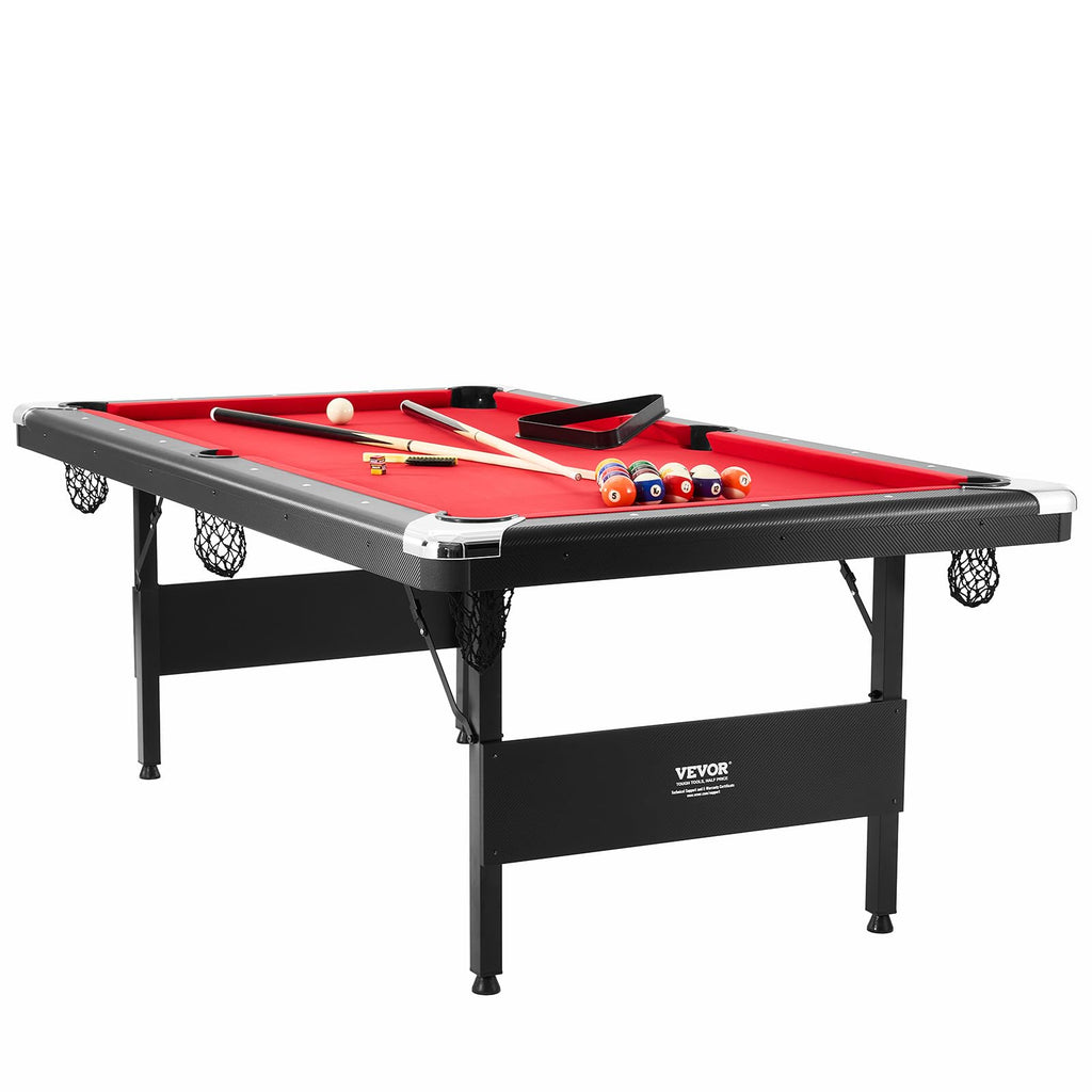 VEVOR Billiards Table, 7 ft Pool Table, Portable Foldable Space-Saving Table, Billiard Table Set Includes Balls, Cues, Chalks an