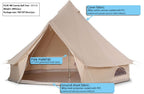 Cotton Outdoor Luxury Canvas Camping Bell Tent Survival Hunting Glamping 16Ft(5M) 8-10 Persons