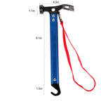 Carbon Steel Aluminum Camping Hammer, 12 Small Lightweight Three-In-One Functional Tent Stake Hammer For Hiking Kit Blue