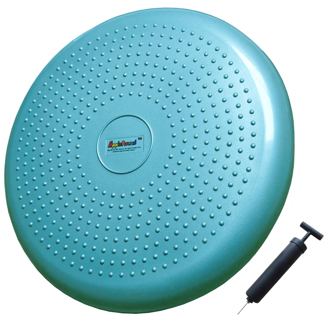 AppleRound Inflated Wobble Cushion with Hand Pump, Air Stability Board (Extra Thick), Core Balance Disc for Adults, Sensory Wigg