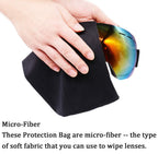 Seapon Ski Goggle Bag, Protection Bags For Snow Goggles Ski Mask, Carrying Pouch For Goggle Replacement Lens Camera Lenses, Soft