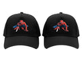Spider Graphic Cap, Black, Superhero Theme, Unisex Casual Hat