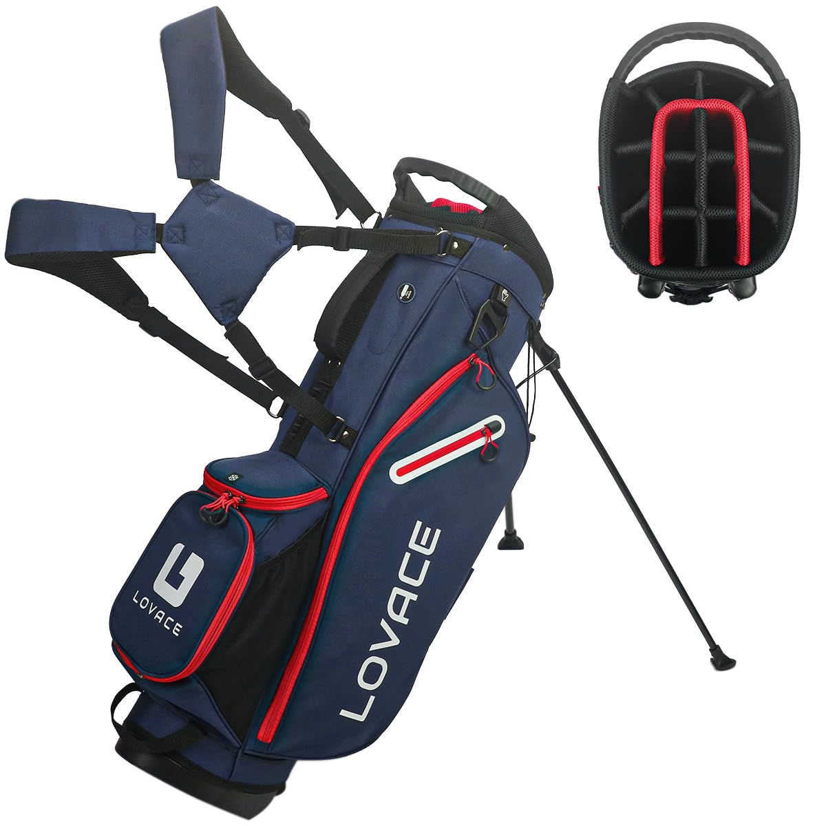 LOVACE 14-Way Golf Stand Bag, Lightweight Golf Bag with Stand for Men and Women (Blue)