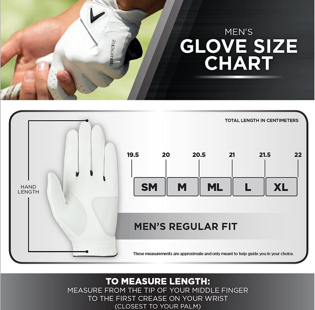 Callaway Golf 2020 Tour Authentic Glove (Right Hand, Womens Standard, Medium) , White