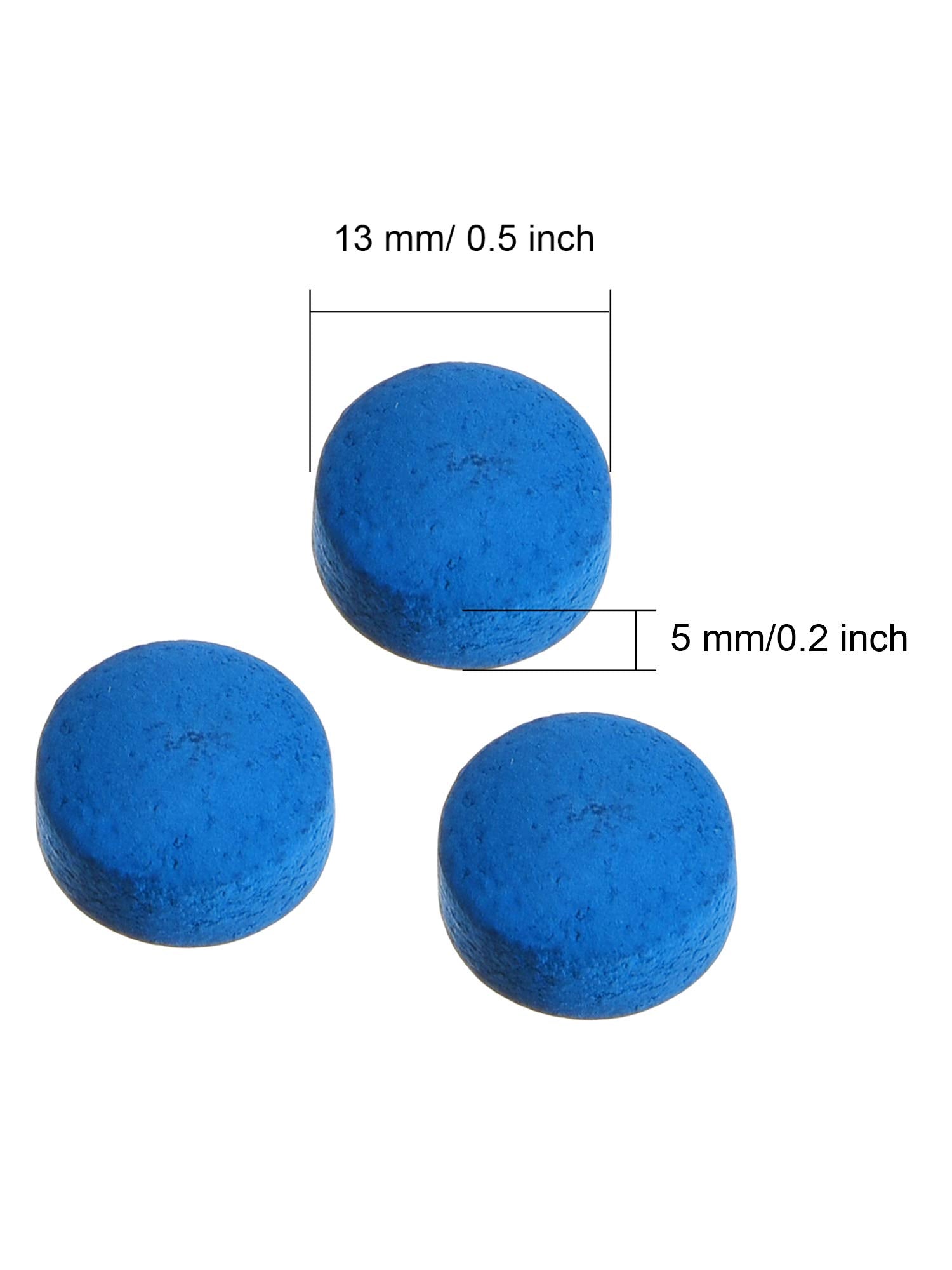 Gejoy 20 Pieces Cue Tips 13 Mm Pool Billiard Cue Tips Replacement With Storage Box For Pool Cues And Snooker, Blue