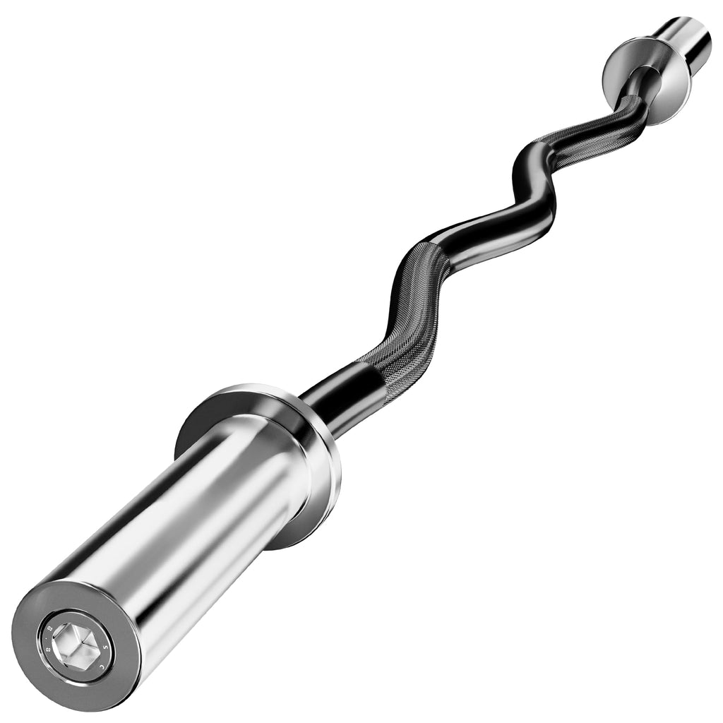 Ez Bar Curl Barbell 4Ft-22Lb 330Lbs Capacity Olympic Bearing Barbell (330Lb-Black)
