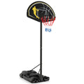 Goplus Portable Basketball Hoop Outdoor Indoor, 4.25-10FT 12-Level Adjustable Basketball Goal w/ 44 Shatterproof Backboard, Fill