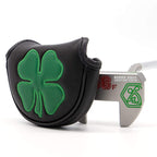 Golf Putter Cover,Putter Headcover Mid Mallet Leather Golf Mallet Putter Cover Golf Club Head Covers With Magnetic For Heel Shaf