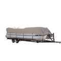 Vortex Direct Beige/Tan 22' Ultra Pontoon Boat Cover, Has Elastic and Straps, Fits 20'1 to 21' to 22' Long Deck Area, Up to 102 