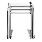 Young Marine 4 Steps Stainless Steel Drop Down Telescopic And Folding Boat Ladder With White Plastic Footboard,Over Platform Mou