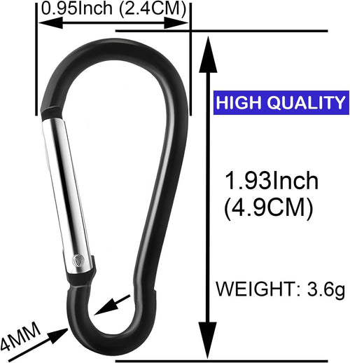 200 Pack Bulk Aluminum Carabiner Small Spring Clip Hook Spring-Loaded Gate Keychain Buckle Pack For Camping Hiking Backpack Bott
