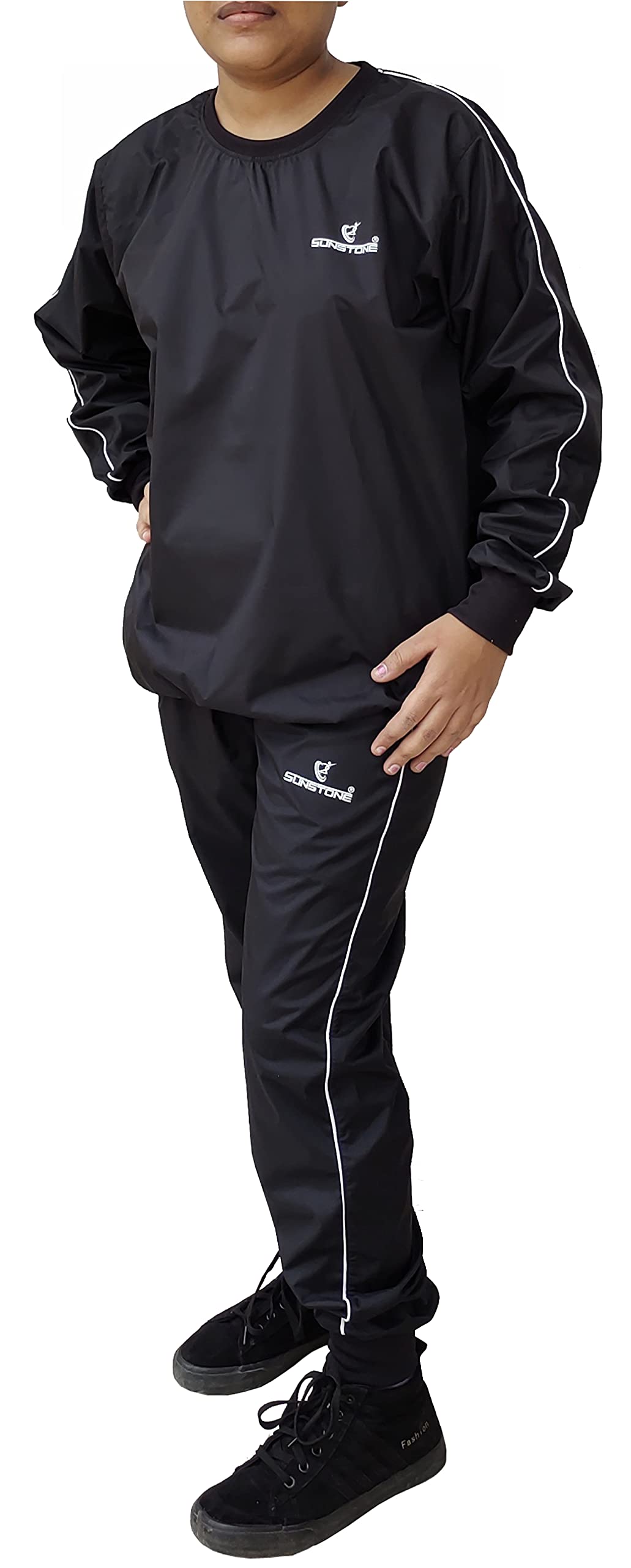 Sunstone 77 Sauna Suit Weight Loss Running Fitness For Women (Black, Large)
