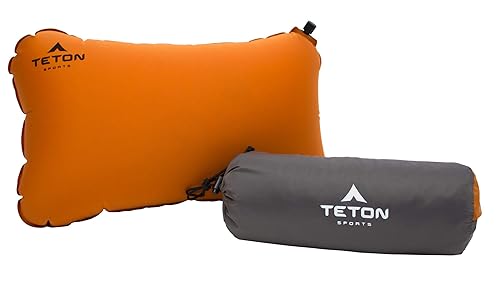 Teton Sports Comfortlite Self-Inflating Pillow Support Your Neck And Travel Comfortably Take It On The Airplane, In The Car, Bac