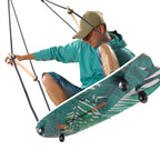 Gentle Booms Sports Skateboard Swing, 29.7  9.5 Inch Large Stand Up Surf Swing With Adjustable Handle, Up To 660 Pounds Weight C