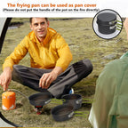 Gutsdoor Camping Cookware Set Camping Gear Campfire Utensils Non-Stick Cooking Equipment Lightweight Stackable Pot Pan Bowls Wit