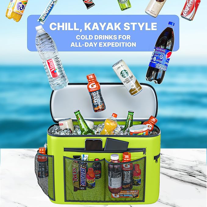 Skywin Kayak Cooler Behind Seat - Waterproof Kayak Seat Back Cooler For Kayaks - Compatible With Lawn-Chair Style Seats, Kayak A