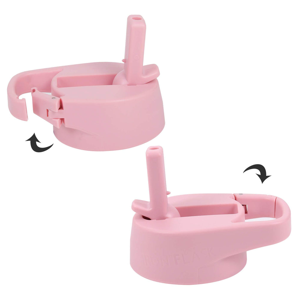 Iron Aflask Carabiner Straw Lid For Wide Mouth Insulated Sports Water Bottles, Simple Bpa Free, 2 Lids, 4 Straws, 2 Cleaning Bru