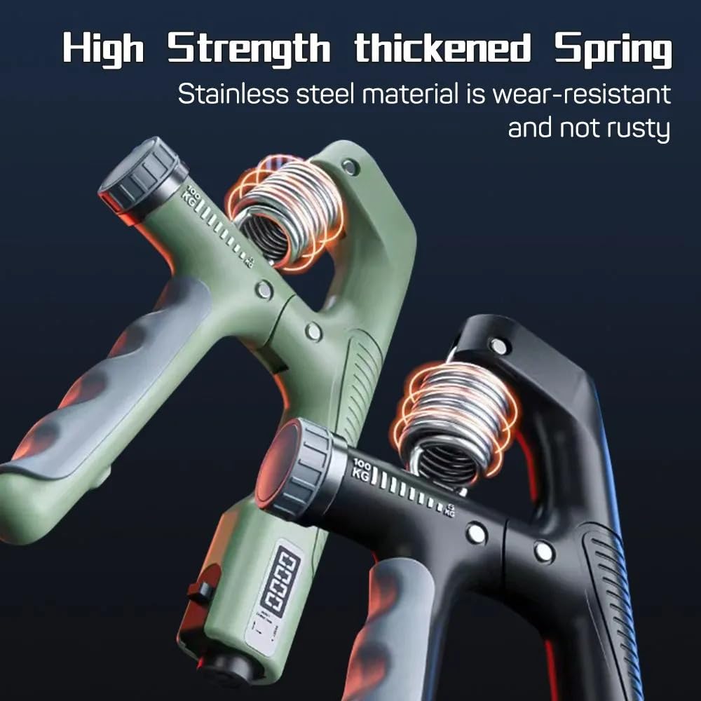 Hand Gripper Strengthener, Pack Of 1 Adjustable Resistance 22-220Lbs (10-100Kg) Forearm Exerciser, Grip Strength Trainer For Mus